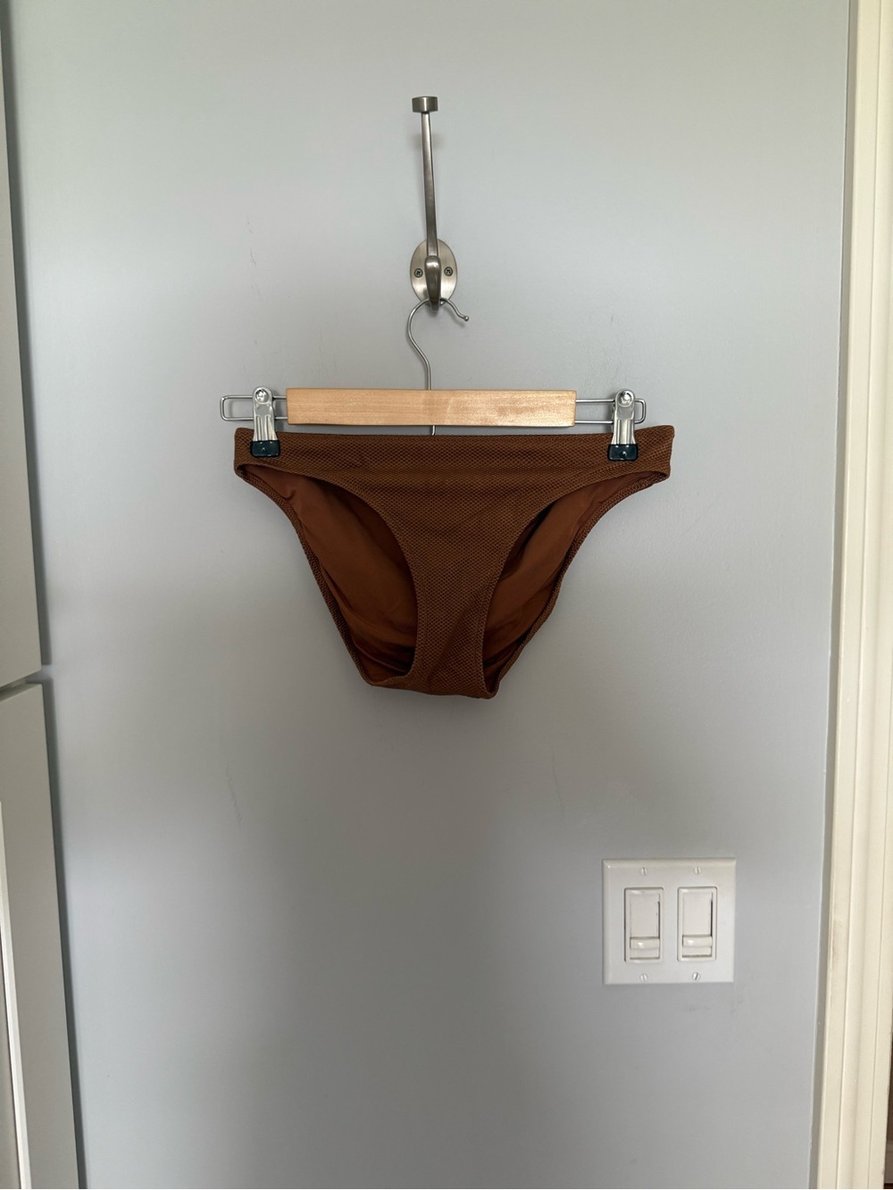 aerie Brown One-Shoulder Textured Bikini Set - Picture 4 of 7